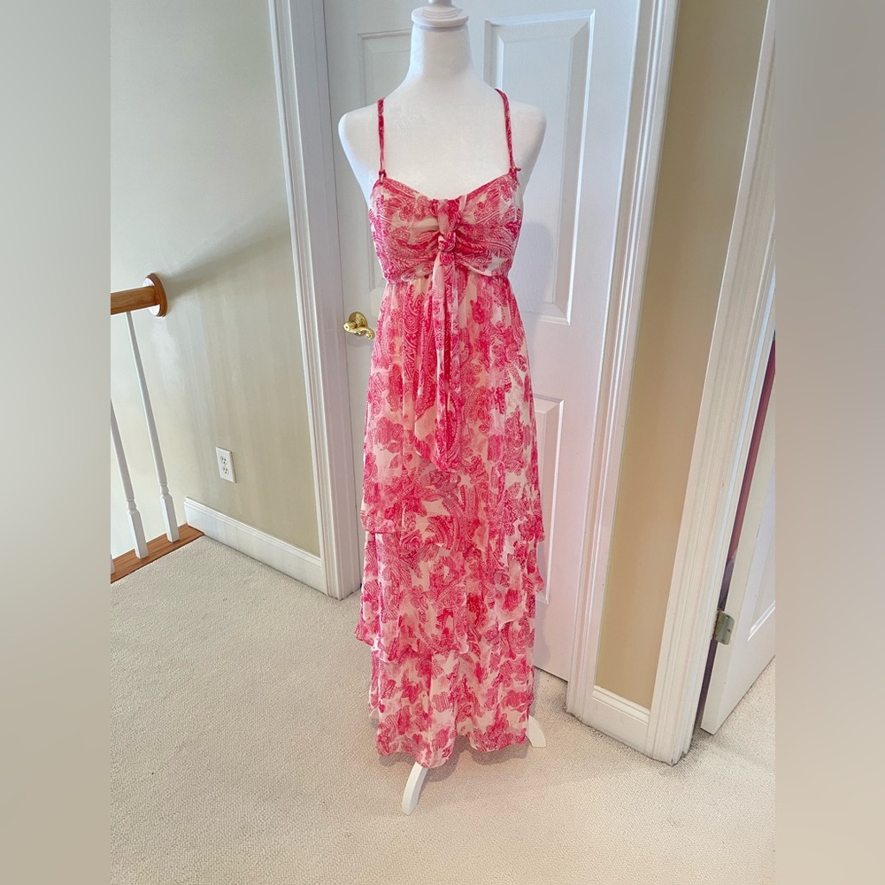 BANANA REPUBLIC PINK PAISLEY MAXI DRESS